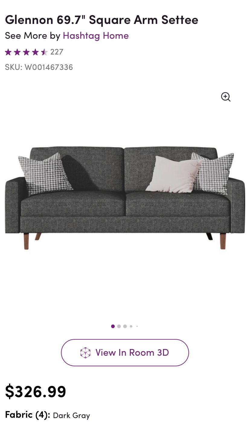 Gray Wayfair Couch in Box