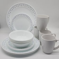 Corelle Normandy 16-Pc Dinnerware Set  White Bowls And Mugs 