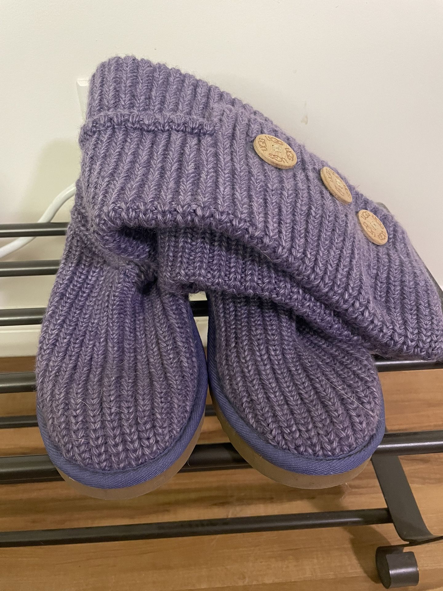 UGG W8 Purple Woven Tall Boots