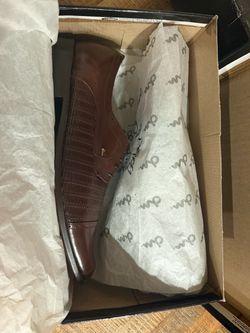 NEW Brown Leather Dress Shoe with Textured Detail