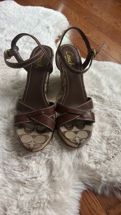 Authentic Coach Platform Sandals, Size 8