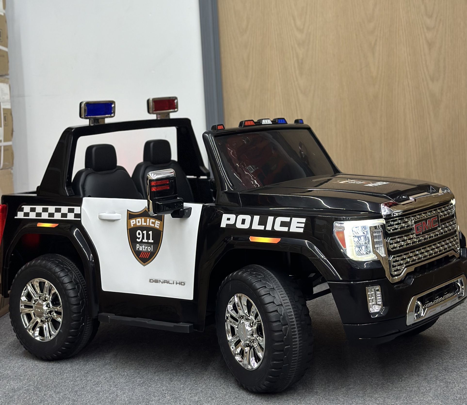 GMC Kids Ride On Police Car-LICENCED- 24V- 2 Seater