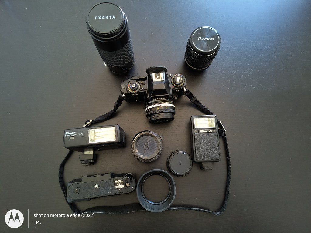 Nikon FG Camera With Multiple Lens And Accessories 