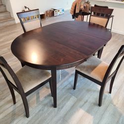 Solid Wood Dining Table With 4 Chairs