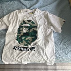 White and camo bape shirt medium 