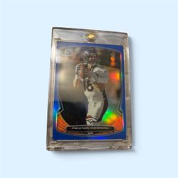Peyton Manning Bowman Chrome Blue Refractor Card