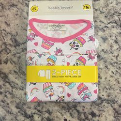 2- Piece Girls Tight Fit Pajamas Set 6x