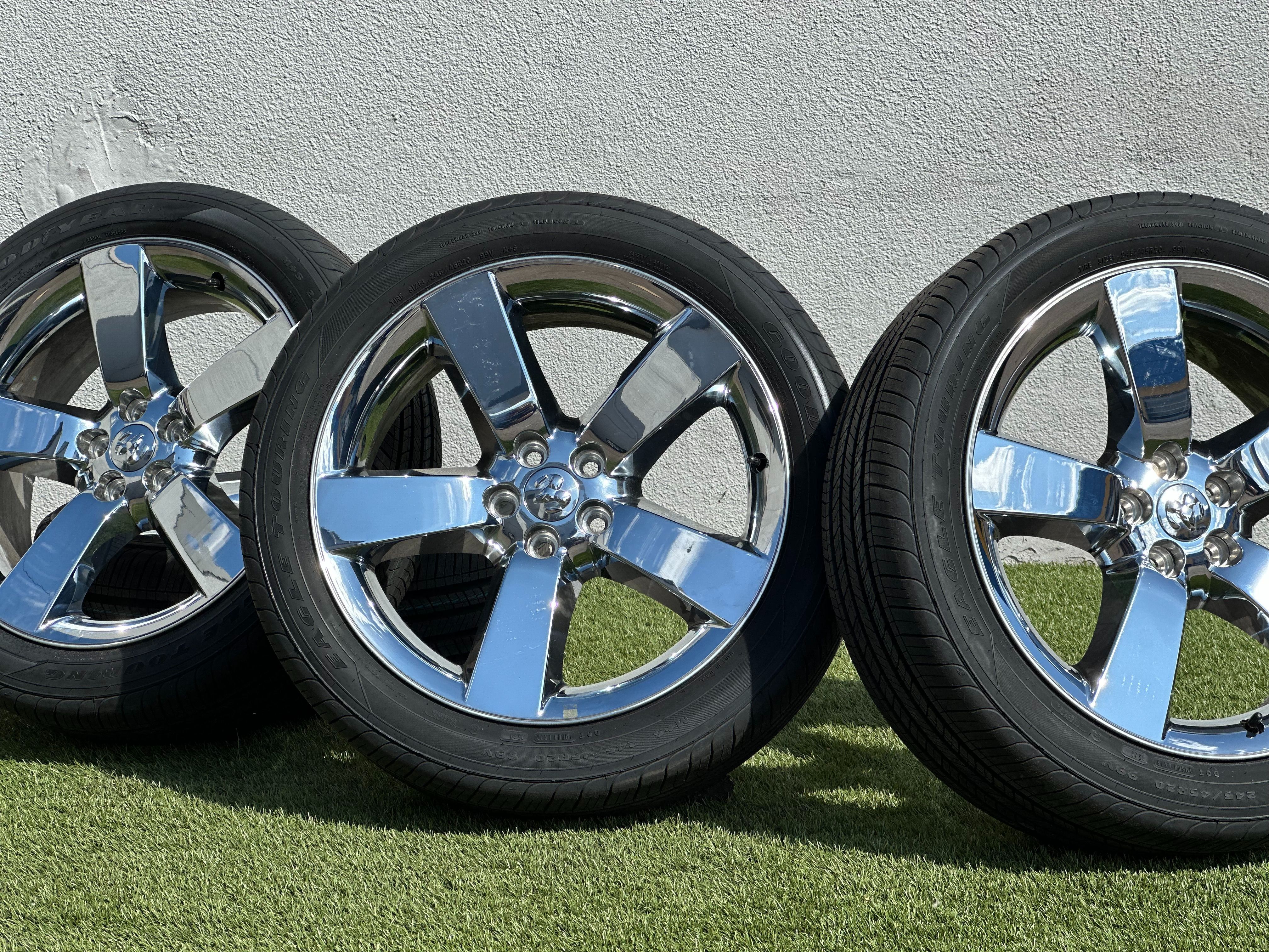 OEM 20” Dodge Challenger Chrome Wheels 5x115 Charger Rims Magnum SRT 300 All Season 245/45R20 Tires