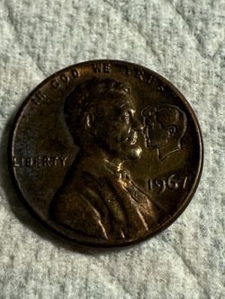 1967 Lincoln Memorial Cent W/ JFK Stamped
