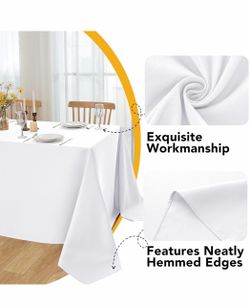 3 White Rectangle Tablecloths