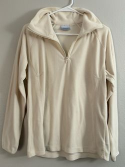 Columbia Quarter-Zip Fleece Pullover | Women's XL | Cream