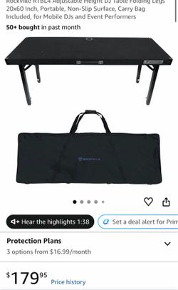 Rockville Adjustable DJ Table 20x60 inch