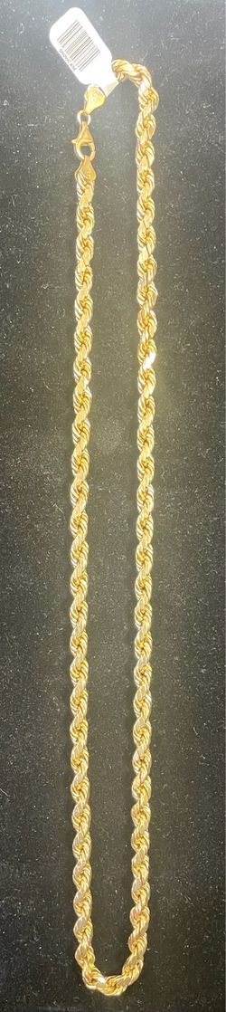 10k gold 24in rope chain with a circle clasp