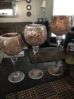 Glass candle holders
