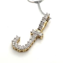 10k Gold Diamond Pendant Letter J .15ctw 2.5grams 149726 1