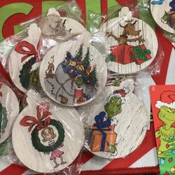 Wooden Grinch Ornament