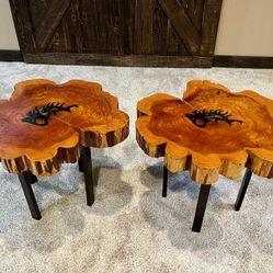 Log Slab Coffee Table Set