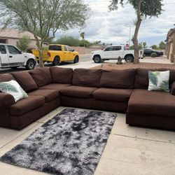 Brown Large Sectional Couch 