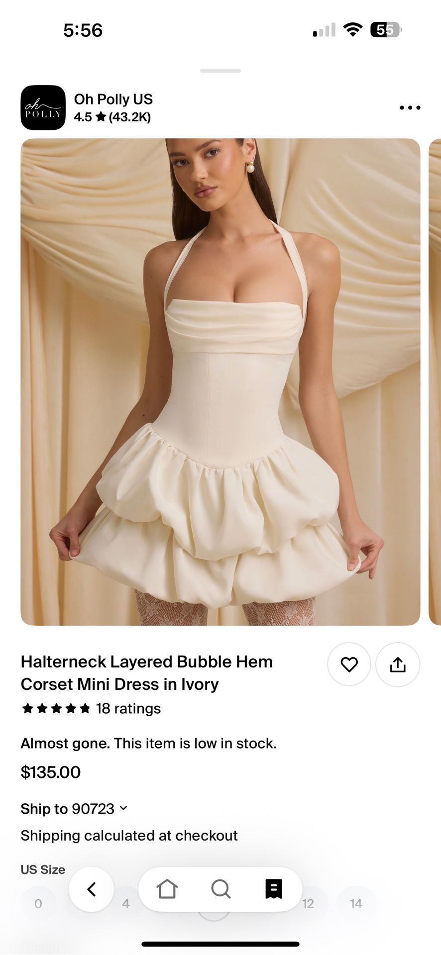 Ivory Bubble Hem Dress From Ohpolly