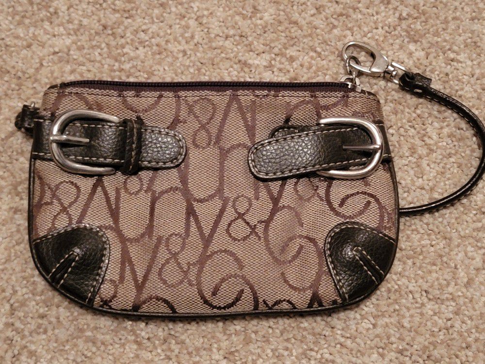 NY&C brown wristlet coin purse