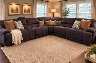 Large Power Reclining Sectional Sofa w/ Console, Cup Holders & USB, Can be rearranged.
