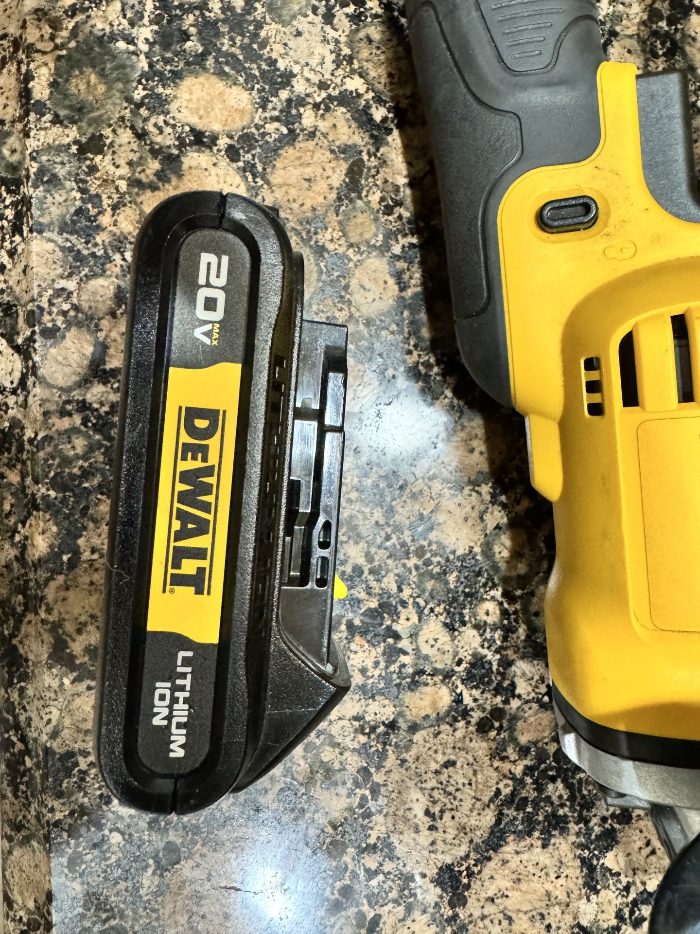 DEWALT 20V MAX cordless angle grinder.