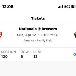 1 brewer ticket today’s game