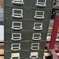 Vintage 20-Drawer Steel File Cabinet – Heavy Duty Industrial Storage