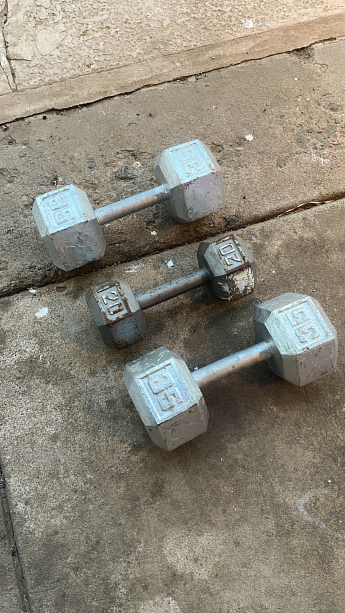 (2) 35 lbs weights set And 20 lbs 