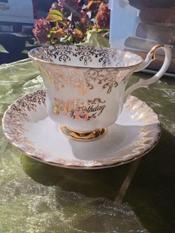Vintage Royal Albert Happy Birthday Teacup & Saucer – England