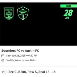 Seattle Sounders Tickets 6/28