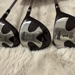 Vintage Driver and Fairway Woods. Precision Prima