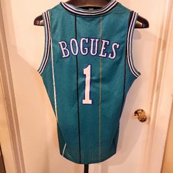 Bogues Teal Charlotte Hornets 1992/93 Adidas Vintage Authentic Jersey Mens Size S Small. 