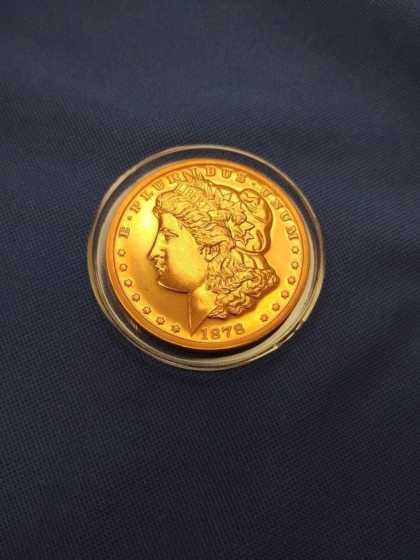 1878 USA United States Of America Morgan Dollar 1 oz. ADVP .999 Copper Coin / Case