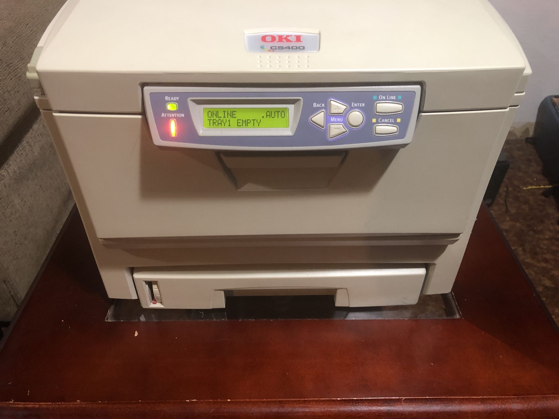 OKI c5400 printer with ink red/blue,yellow