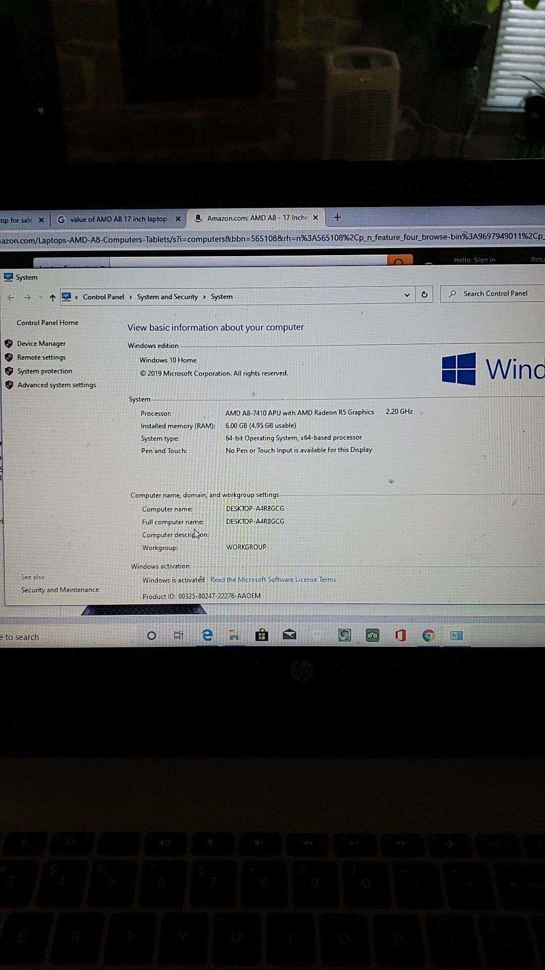 Hp 17 inch laptop windows 10 ready 6 gig ram