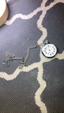 Silver Pocket Watch with Chain