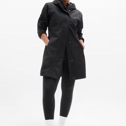 Athleta Rainout Ridge Long Trench Waterproof Coat (M)