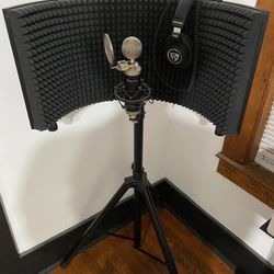 Rockville Pro Recording Studio Microphone Mic+Isolation Shield+Headphones+Stand
