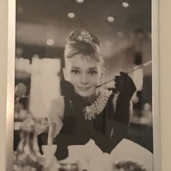 39x26 Framed Audrey Hepburn Wall Art