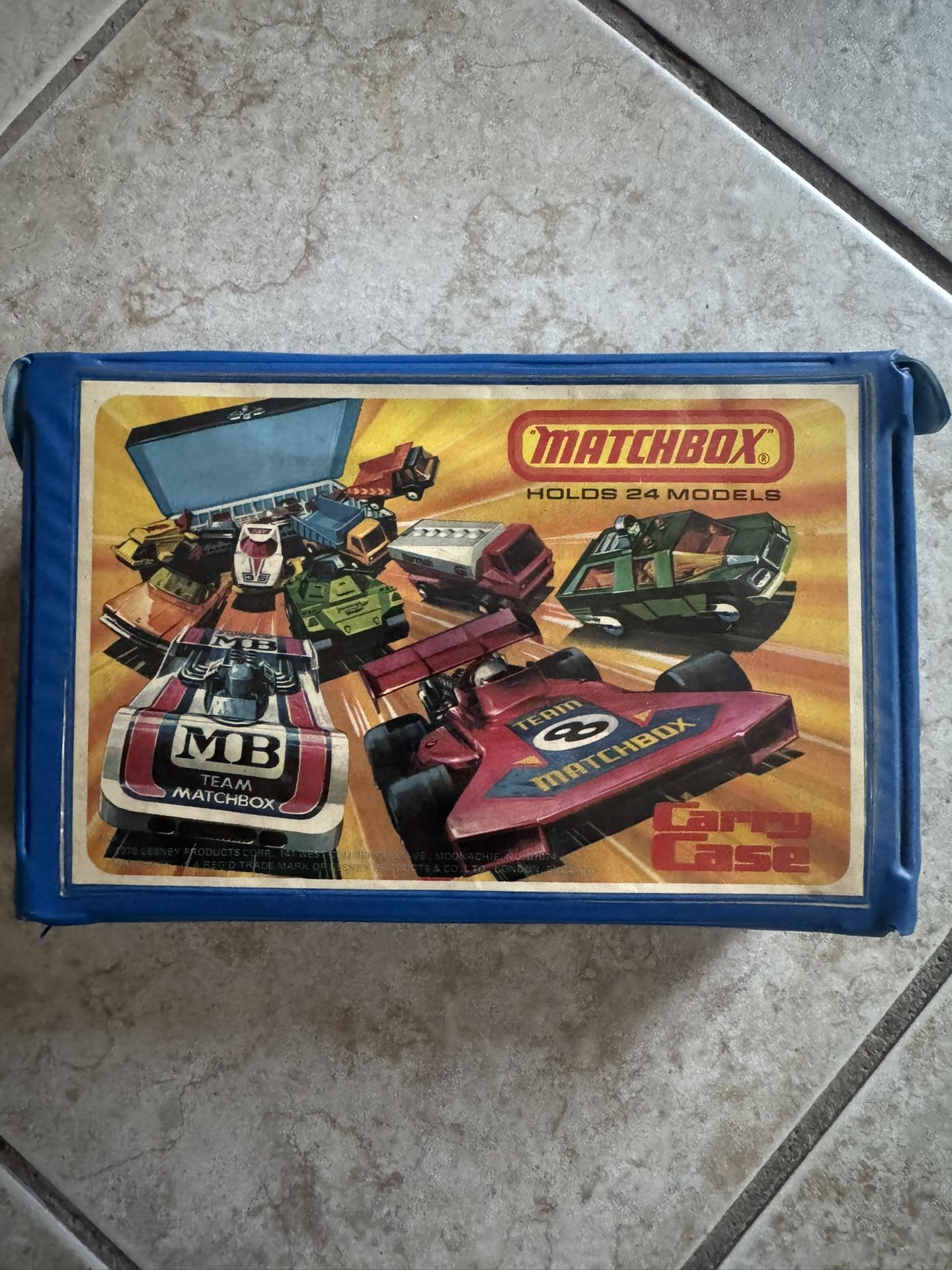 Vintage Matchbox Blue Carry Case 1976 Holds 24 Cars -/Cars Included