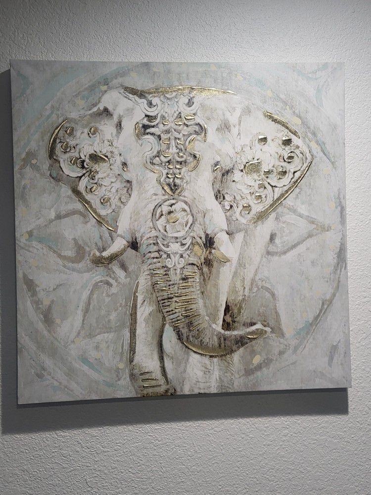 Gold Elephant Canvas Art