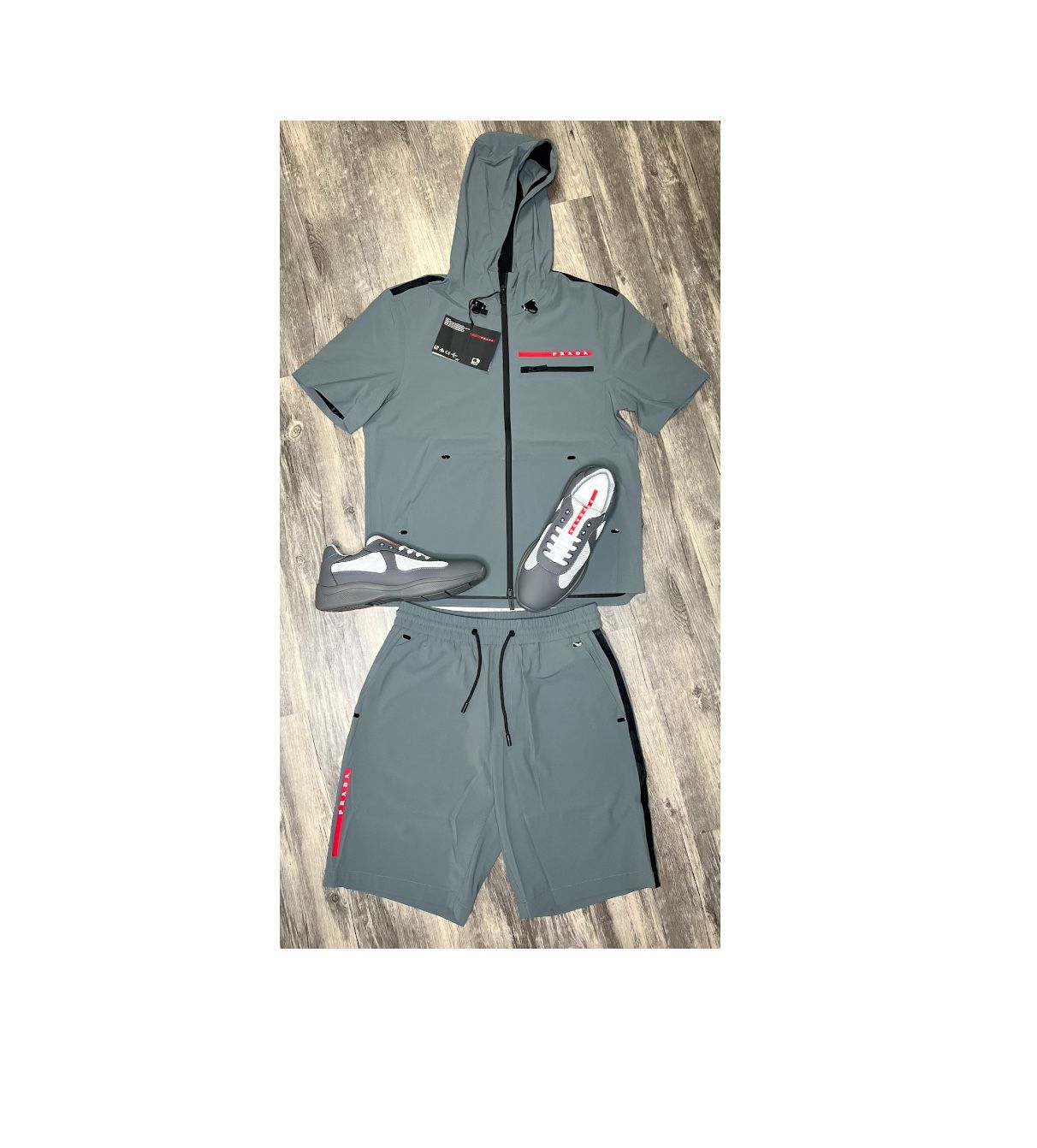 Prada Shoes With Short Sleeve Jacket And Shorts Brand New With Box And Dust Cover 