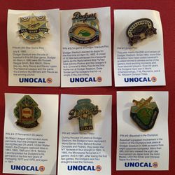 Los Angeles Dodgers Unocal Hat Lapel Pin Set