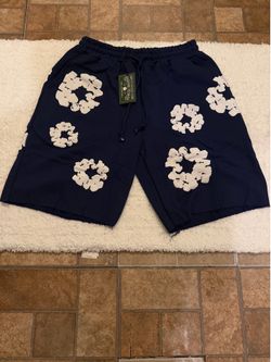 Navy blue denim tear shorts 1:1