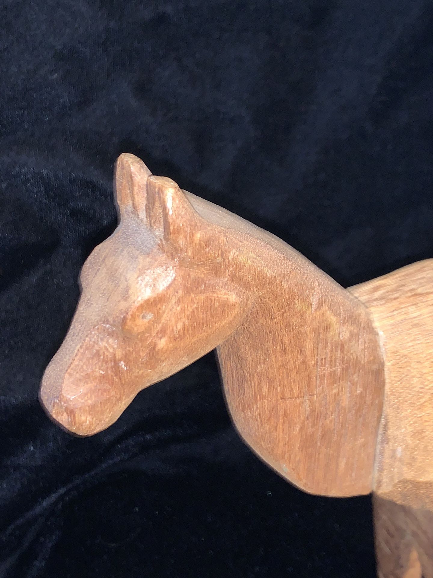 Hand- Carved Wooden Horse Statue