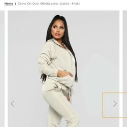 Fashion Nova Windbreaker Khaki With Tags In Bag