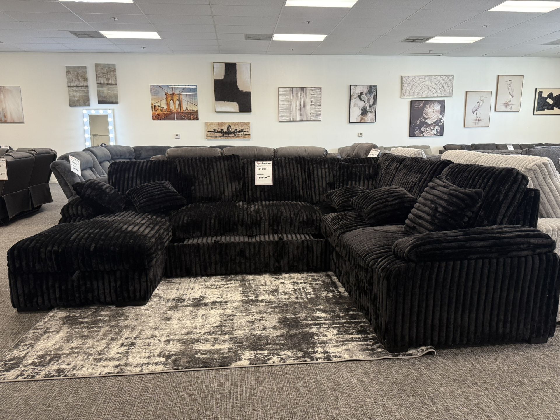 π€ Black Sectional w/ Pullout Sleeper + Storage Chaise β Just $1799!