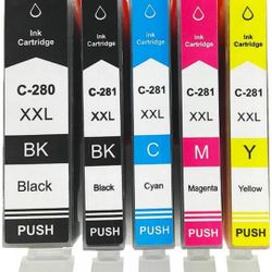 PGI-280 CLI-281 Compatible Ink Cartridge for TS8220 TS8320 TS8322 TS9120 TS9520 TS9521 Printers(1Set 5pcs)