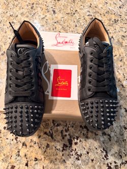 Christian Louboutin Black Spiked Low-Top Sneakers
